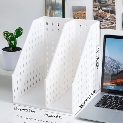 Vertical File Storage Rack Desktop Book Organizer Filing Frame