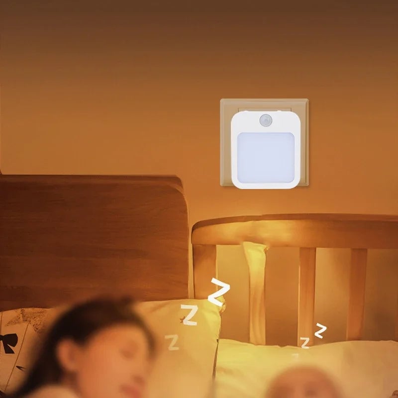Motion Sensor LED Night Light - Wireless Bedside Lamp EU/US Plug