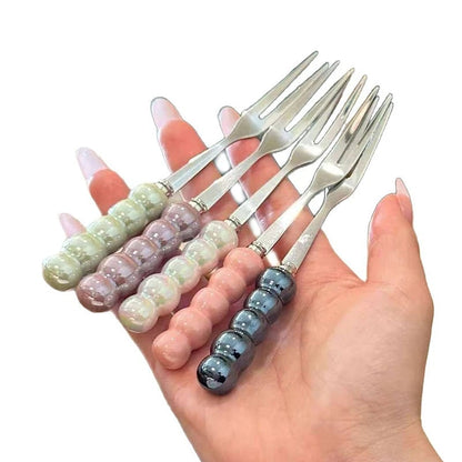 4-Tine Stainless Steel Dinner Forks Set Korean Cutlery Kitchen