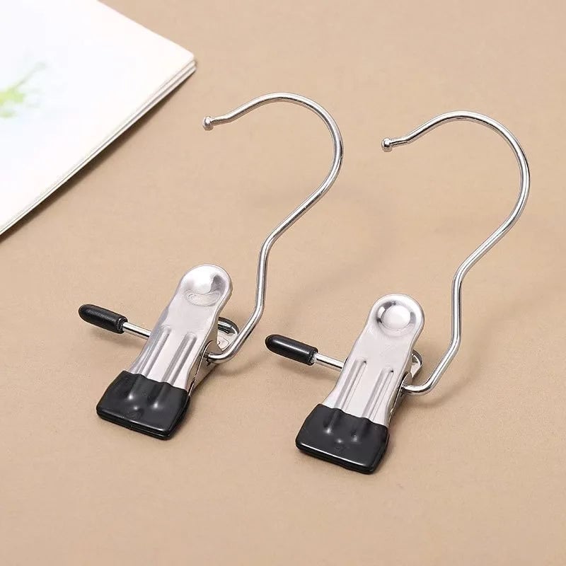 10pcs Stainless Steel Clothespin Clips Multi-Purpose Laundry Hangers