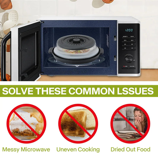 Foldable Microwave Splatter Cover & Steaming Colander - Silicone