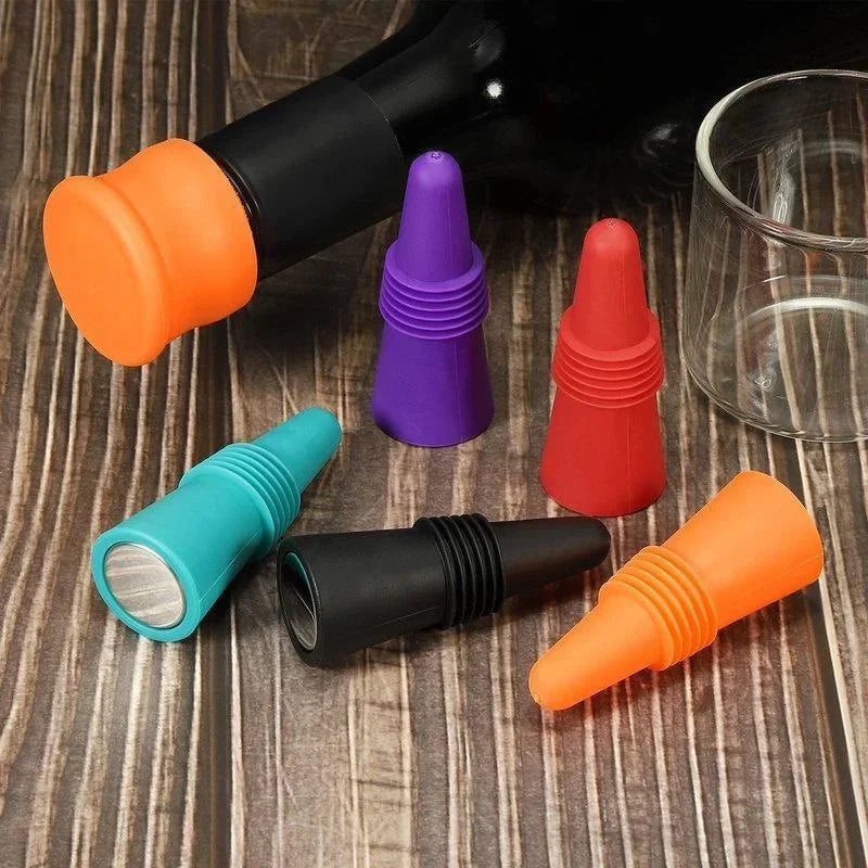 Silicone Wine Bottle Cap - Leak Proof Champagne Stopper Sealer