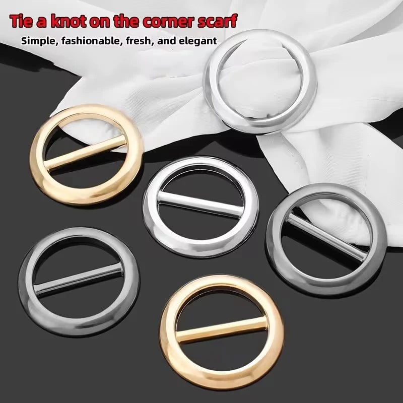 Metal Circle Scarf Ring Clips - 2PC Waist Buckle Fashion Set