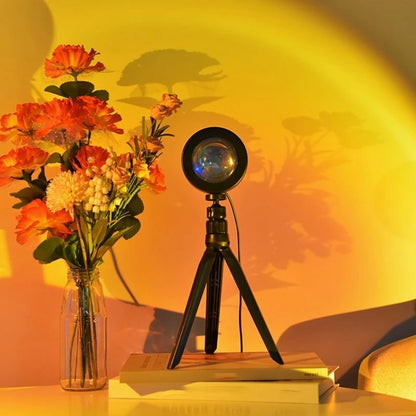 USB LED Sunset Projector Lamp - Portable Neon Mood Night Light