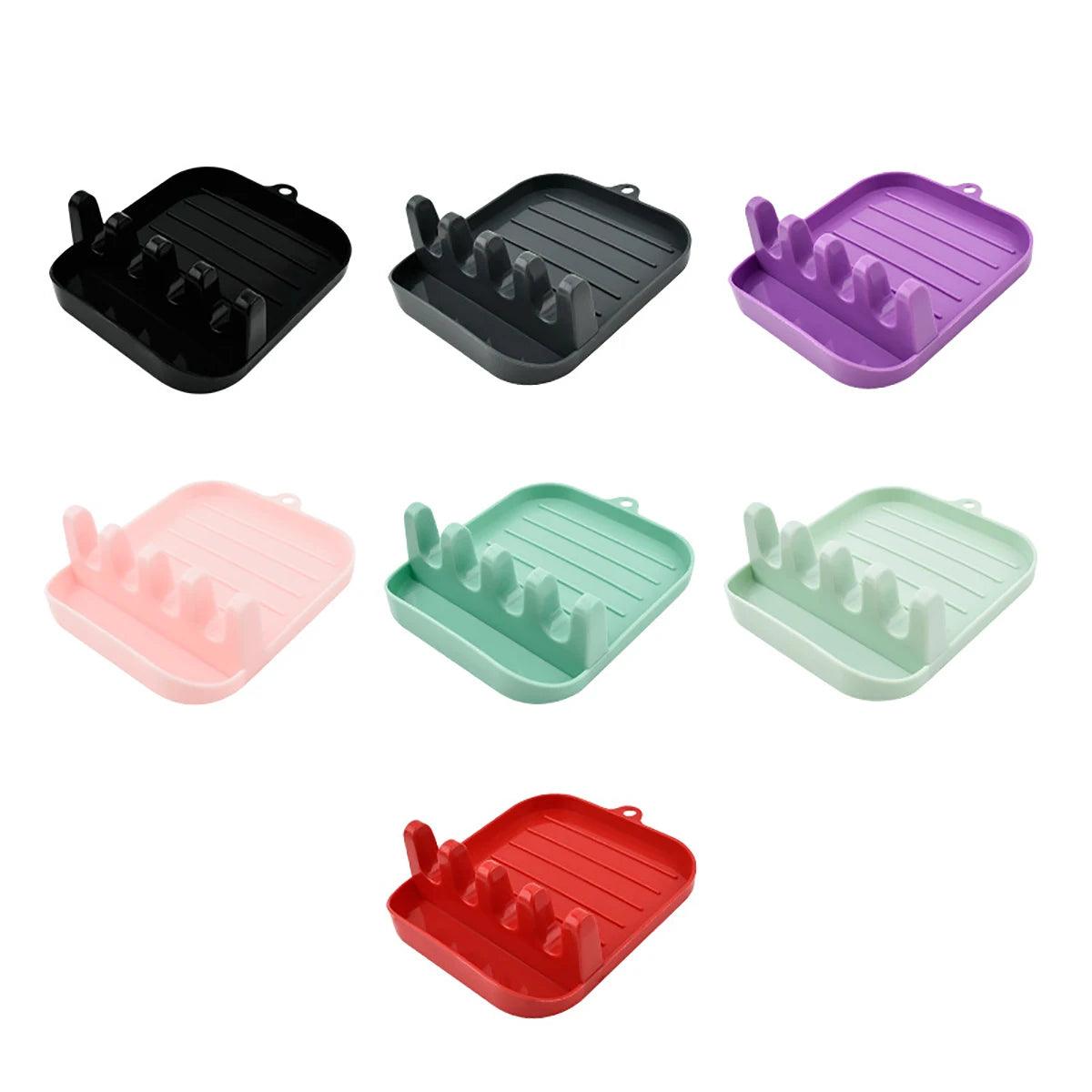 Non-Slip Kitchen Organizer Shelf - Pot Lids, Spoons & Chopsticks Rest