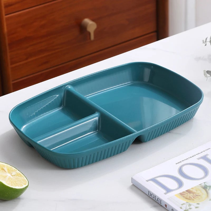 3 Compartment Portion Control Plate Microwave Safe Diet Dinnerware