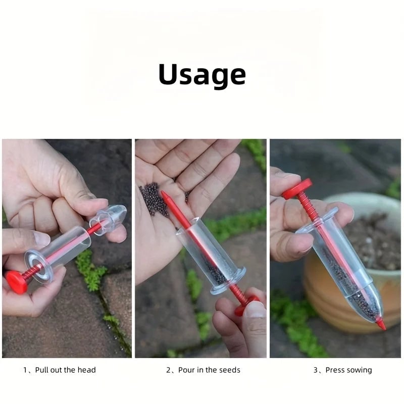Handheld Manual Seed Dispenser Tool Transparent Tube Garden Seeder