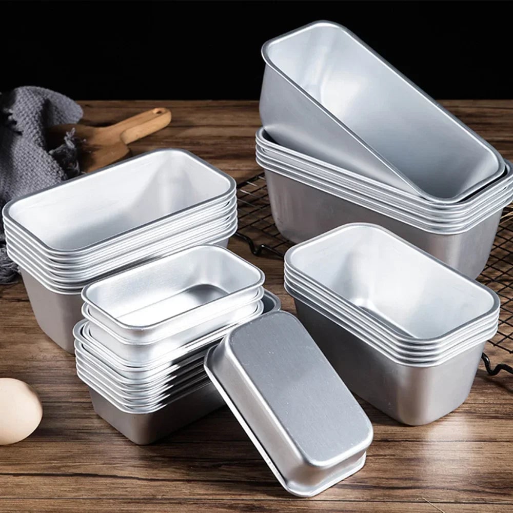 5-Size Non-Stick Aluminium Loaf Pan Set Rectangle Baking Molds