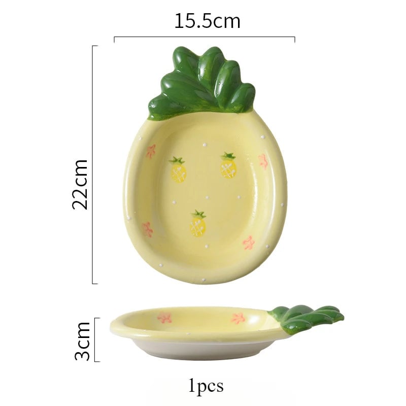 Ceramic Mini Dessert Plates - Small Fruit Salad Serving Trays Set