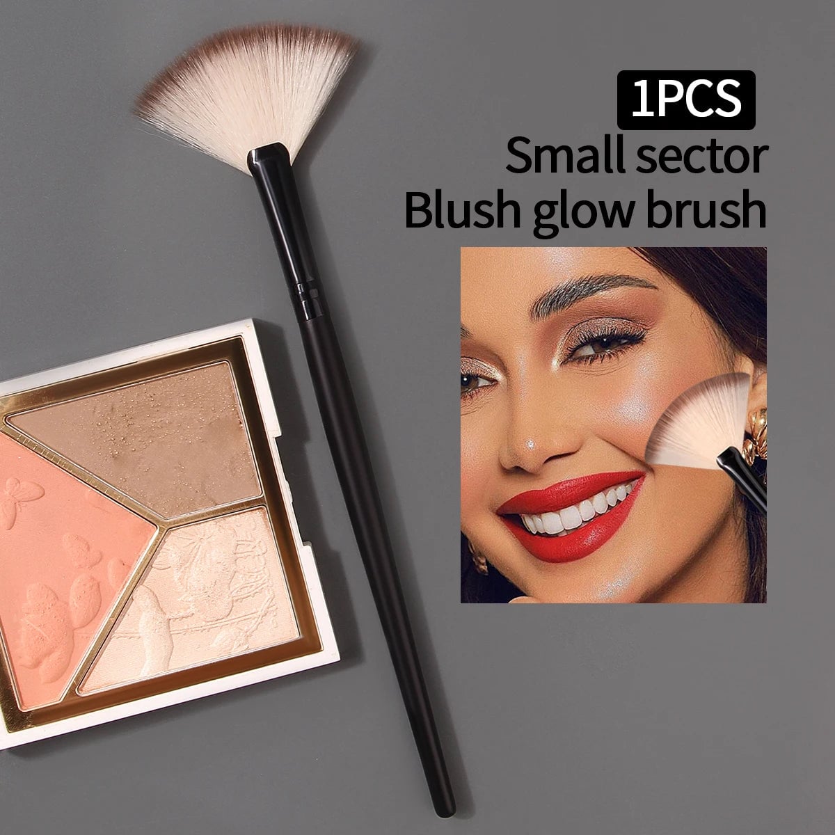 Professional Fan-Shaped Blush Powder Makeup Brush Set Multi-Purpose
