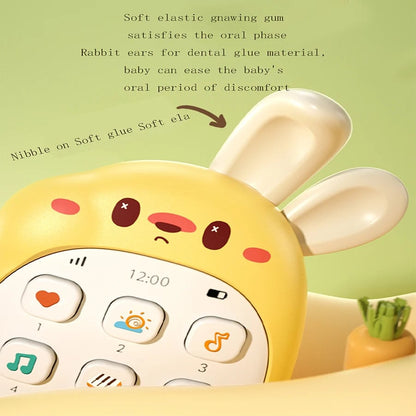 Rabbit Phone Toy - Chewable Music Mobile Teether Puzzle Baby Toy