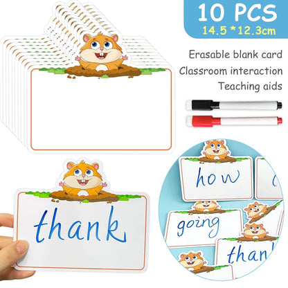 Dry Erase Blank Fly Cards Montessori Swat Game Learning Set