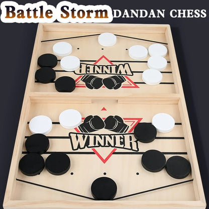 Table Hockey Sling Puck Board Game - Fast-Paced Family Interactive