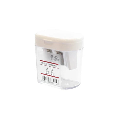 Clear Round Portable Dual Hole Pencil Sharpener for Students
