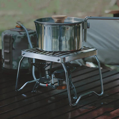 Stainless Steel Folding Grill Rack - Portable Camping BBQ Stand