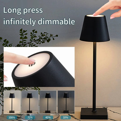 USB Rechargeable LED Touch Desk Lamp Waterproof Wireless Table Light