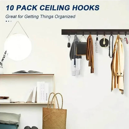 5Pcs Heavy Duty Stainless Steel Screw-In Ceiling Hooks for Towels