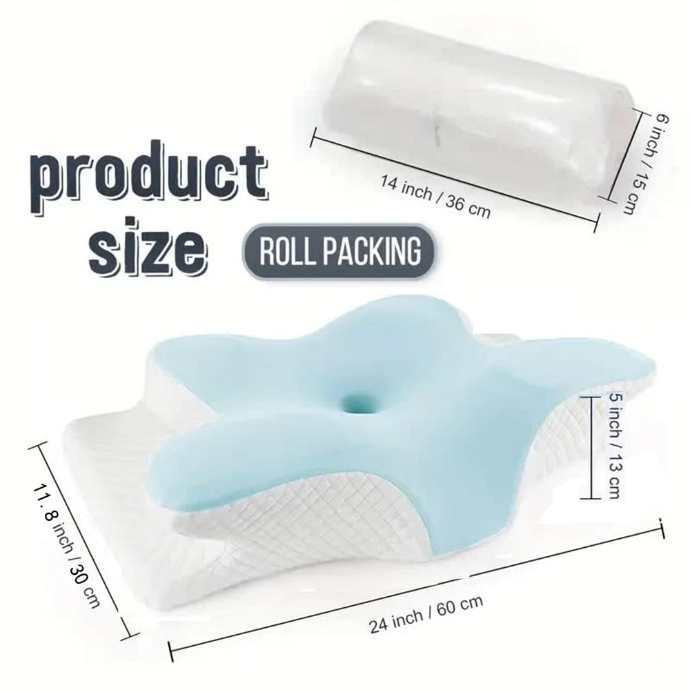Memory Foam Butterfly Cervical Pillow Orthopedic Neck Pain Relief