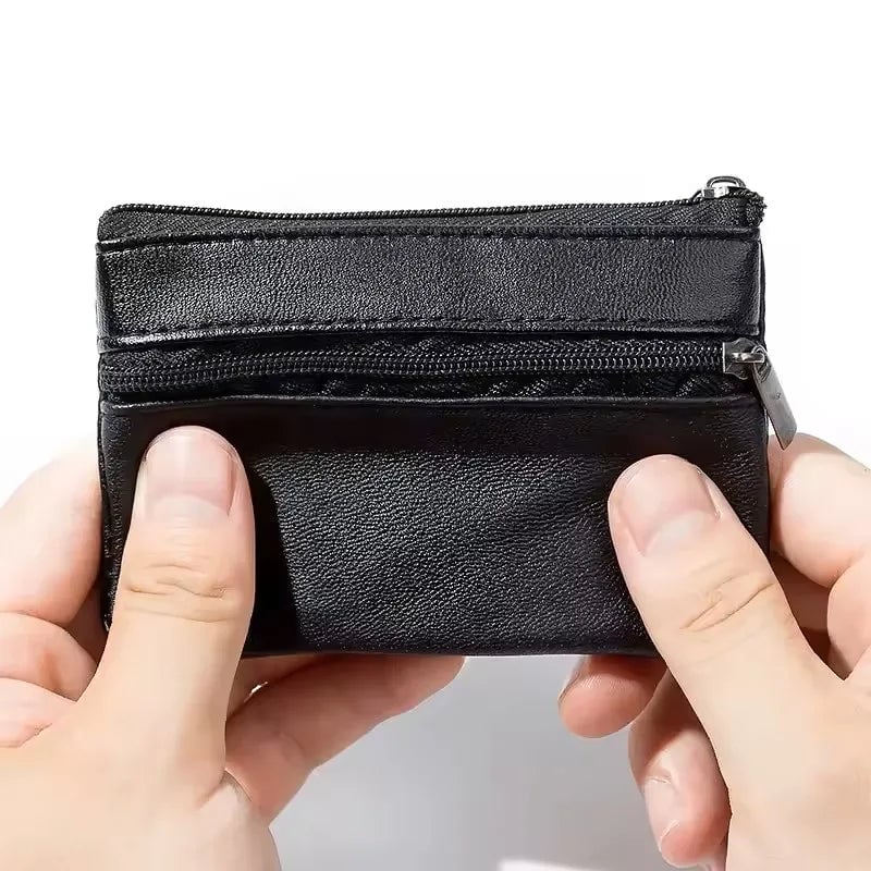 Compact Zipper Coin Purse - Unisex Small Wallet for Change & Cards