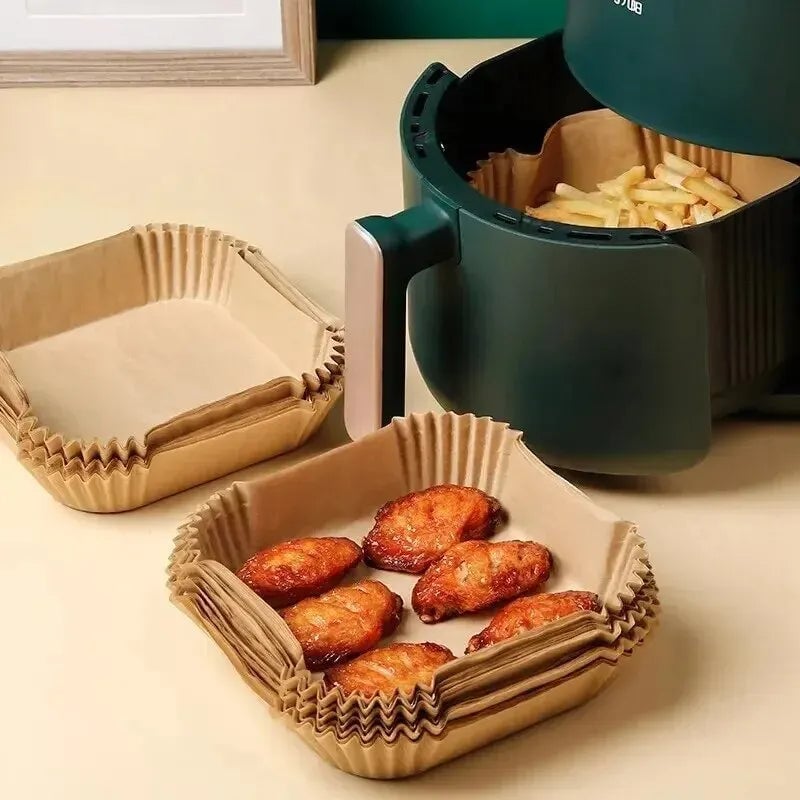 50Pcs Non-Stick Round Air Fryer Paper Liners Disposable Baking
