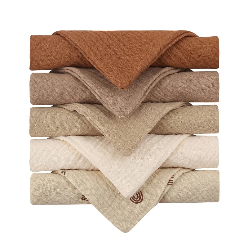 5PCS Soft Cotton Gauze Baby Towels - Absorbent Face Washcloths