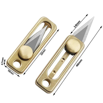 Mini Brass Steel Utility Knife Keychain - Portable Survival Tool