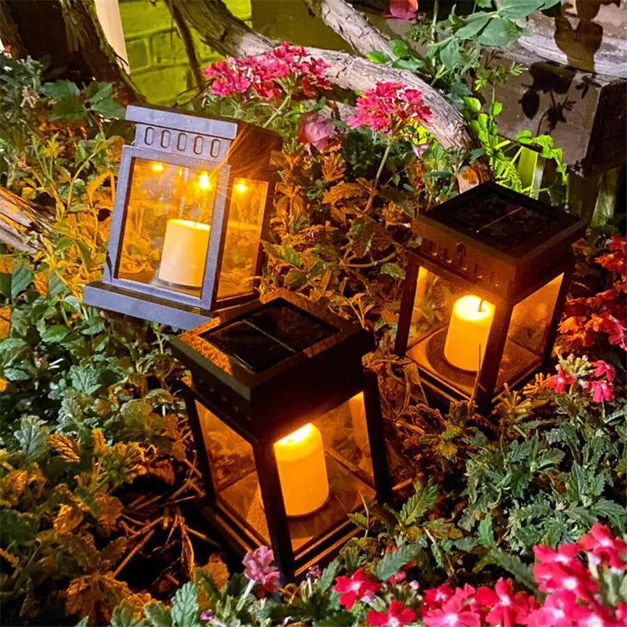 Solar LED Lantern Outdoor Garden Landscape Hanging Light Decor