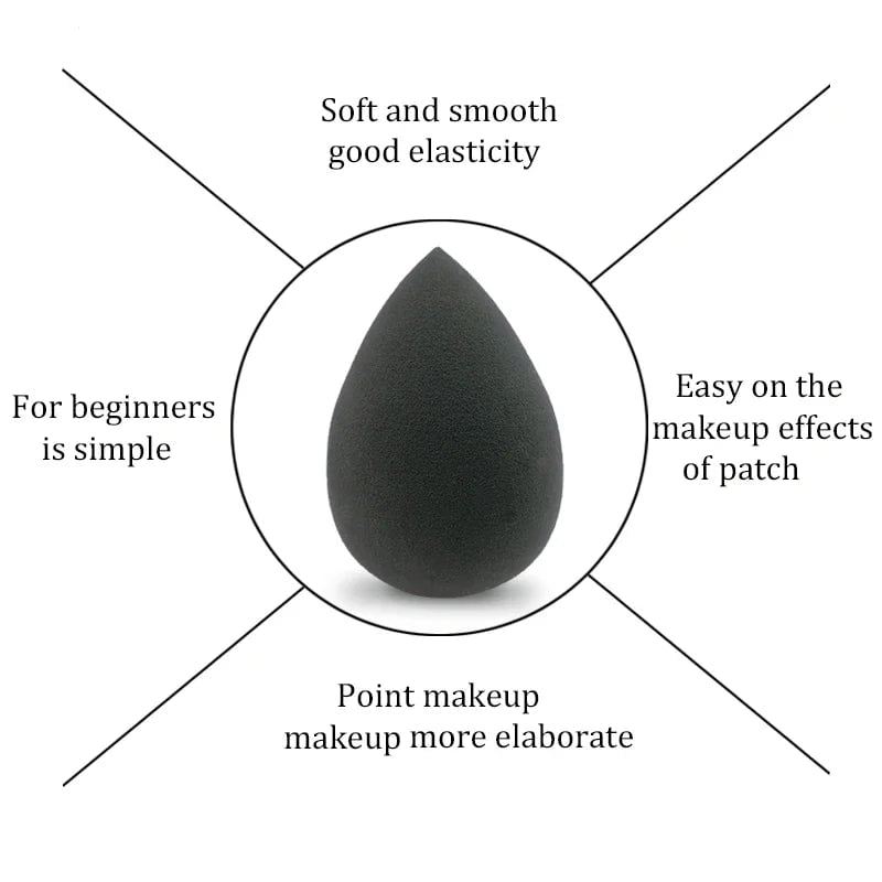 Black Makeup Sponge Powder Blender Foundation Contour Applicator