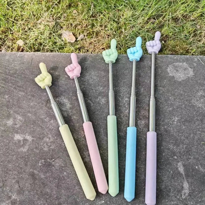 Telescopic Stainless Steel Teaching Pointer Rod - Finger Design Stick