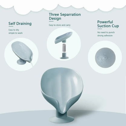 Self-Draining Leaf Shape Soap Holder - Extends Bar Soap Life