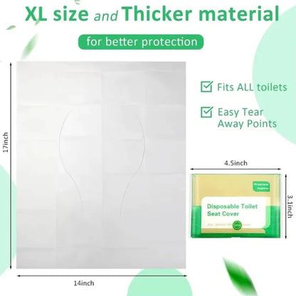 Disposable Toilet Seat Covers - Individual Wrapped Hygienic Liners