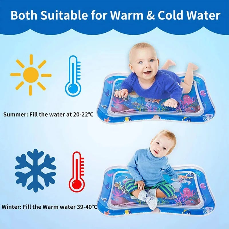 Inflatable Water Play Mat - Tummy Time Activity Pad for Babies