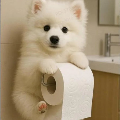 Resin Dog Tissue Holder - Toilet Paper Dispenser Bathroom Decor
