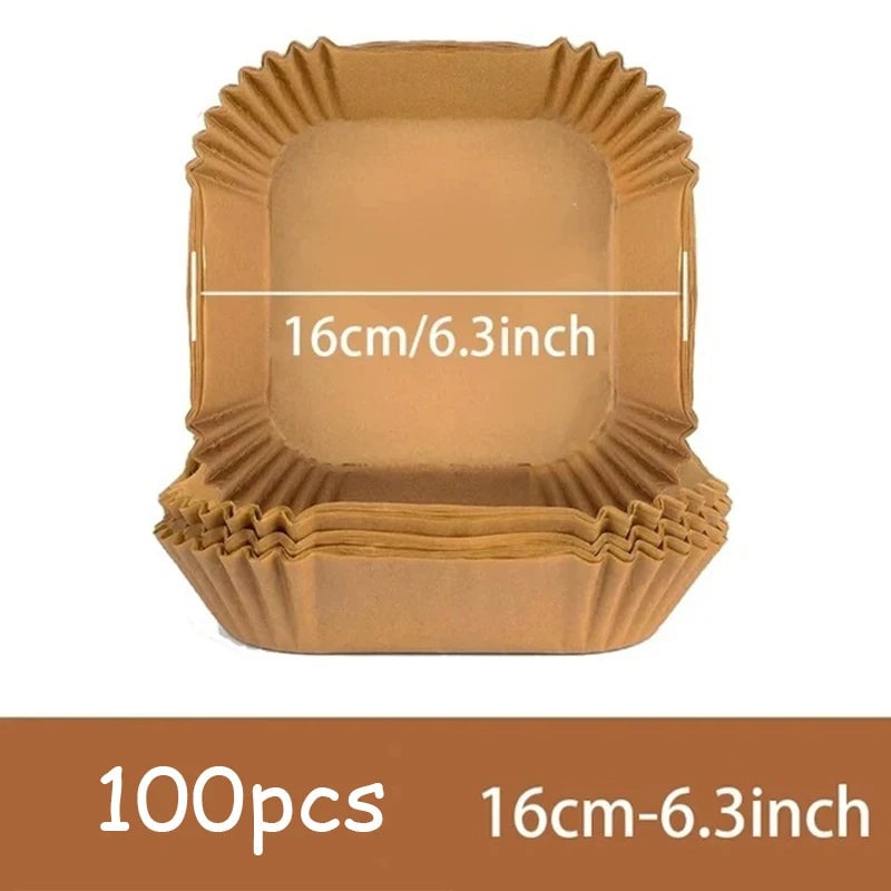 50Pcs Non-Stick Round Air Fryer Paper Liners Disposable Baking