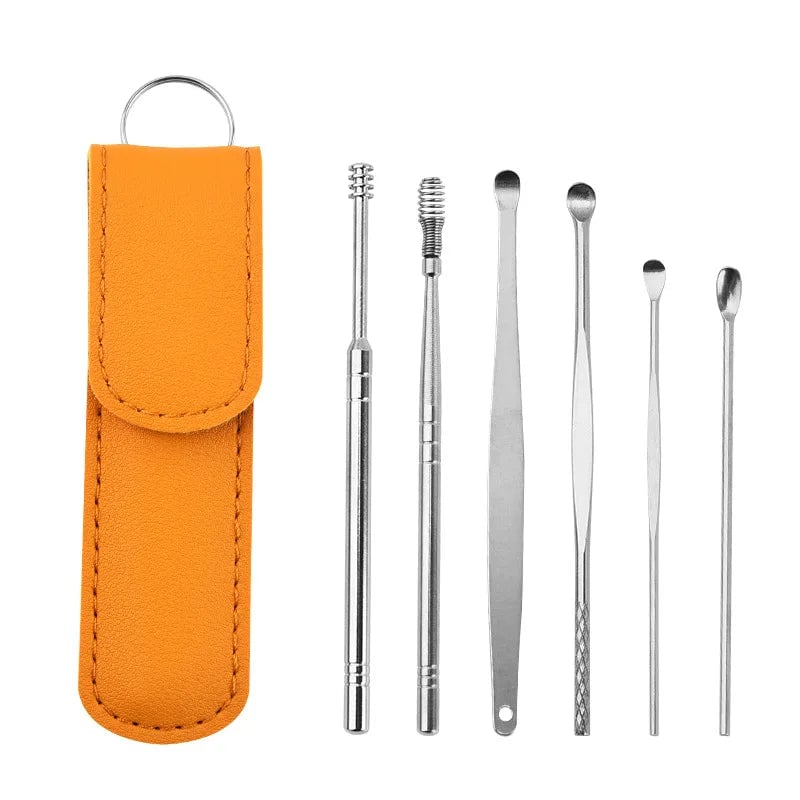 Stainless Steel Ear Cleaning Tool Kit with Pick Set & Storage Bag