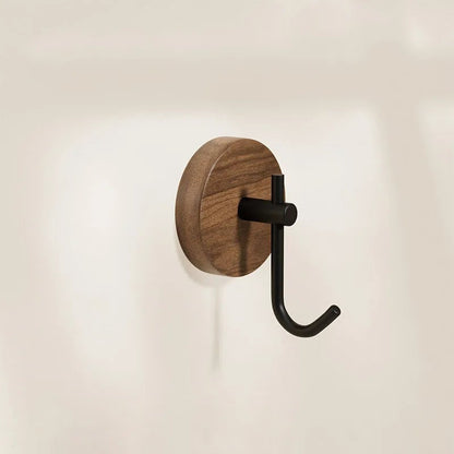 Self-Adhesive Natural Wood Wall Hooks - Modern Coat Hat Key Hanger