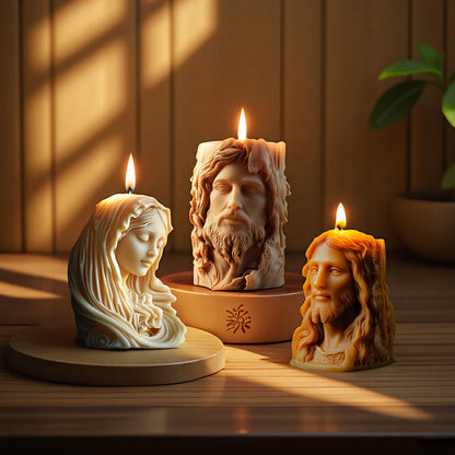 Jesus Statue Silicone Candle Mold Virgin Mary Resin Soap Craft