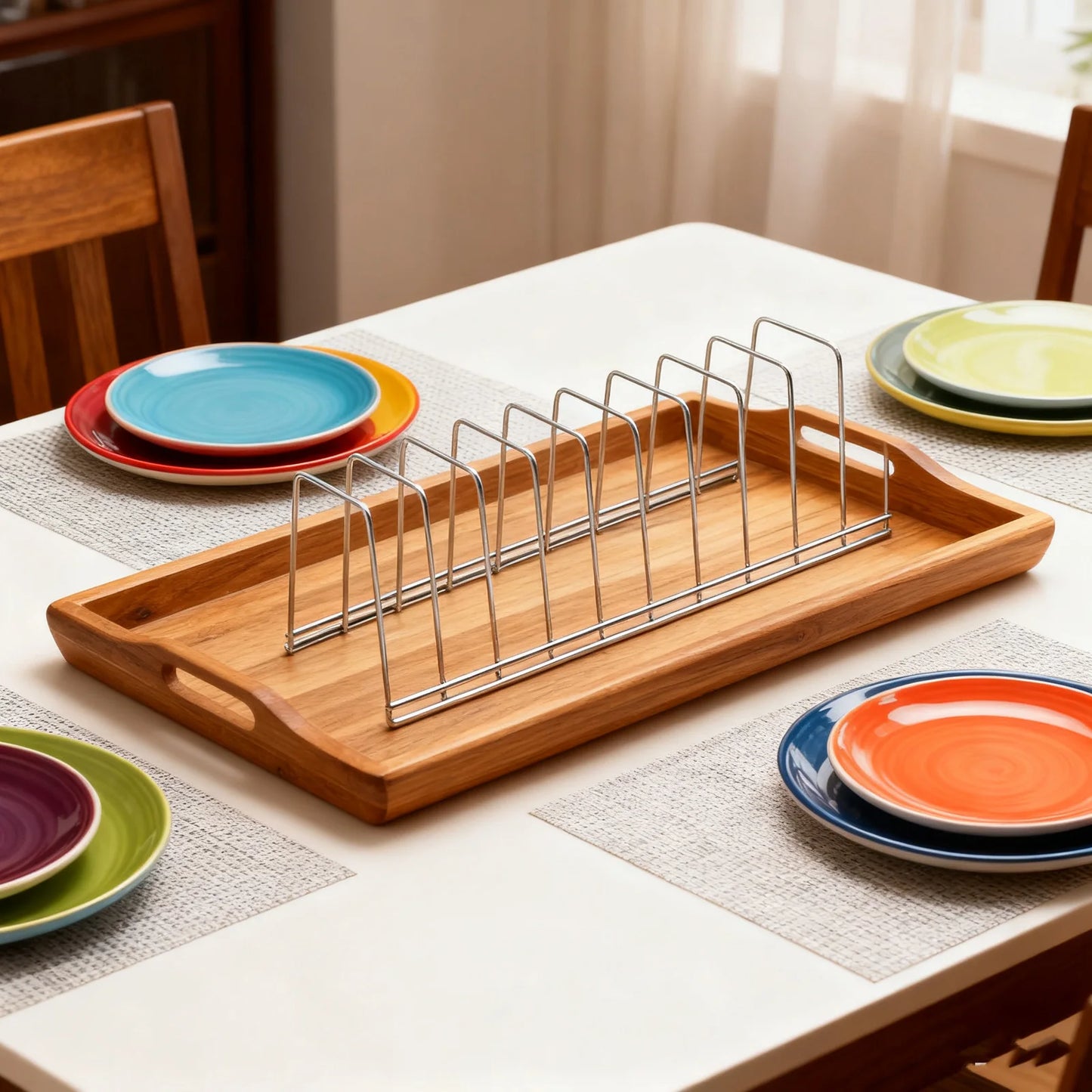 Stainless Steel Kitchen Bowl Organizer Thick Wall Dish Storage Rack