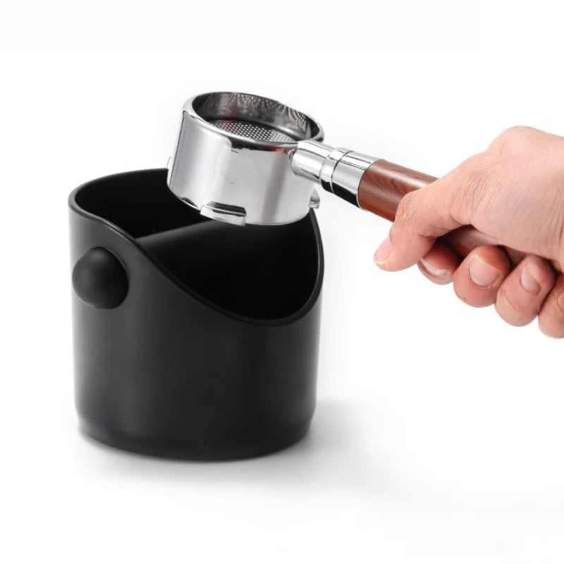 Mini Anti-Slip Coffee Knock Box - Shock-Absorbent Espresso Grounds Bin