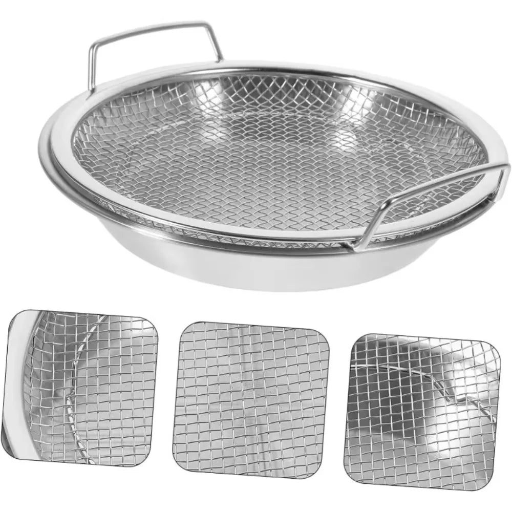 Heavy Duty Stainless Steel Frying Rack with Draining Tray - Foldable