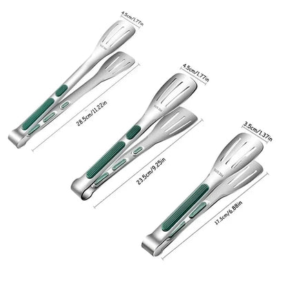 Stainless Steel Food Tongs Non-Slip Grip BBQ Grill Kitchen