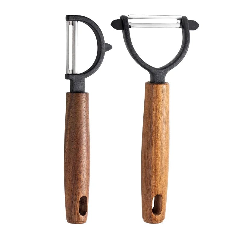 Stainless Steel Peeler with Wooden Handle - Fruit Vegetable Tool
