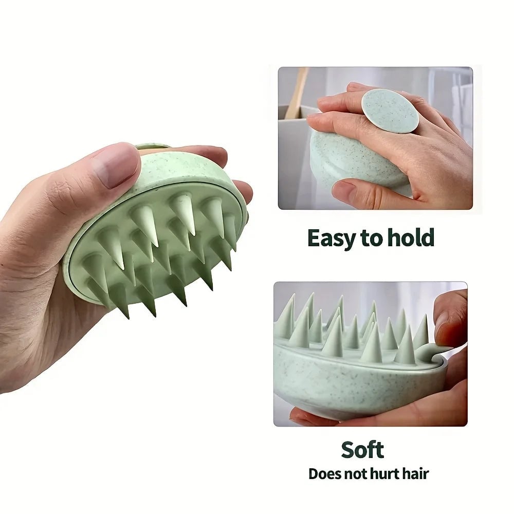 Silicone Shampoo Brush Scalp Massage Comb Hair Washing Tool