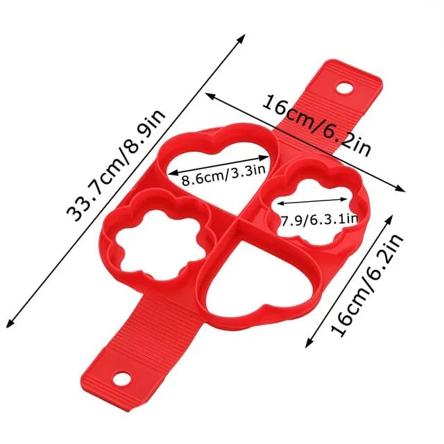 Silicone Egg Ring Pancake Mold - Nonstick Fried Egg Shaper