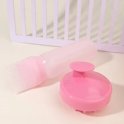 Silicone Scalp Massage Brush Hair Dye Applicator Bottle Salon Tool