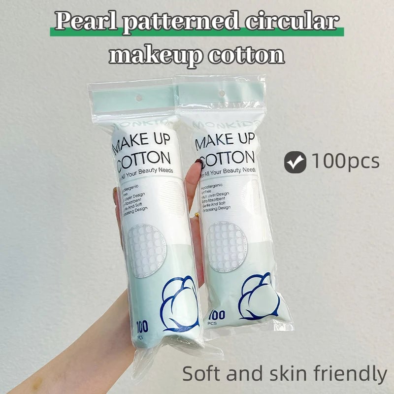 Cotton Makeup Remover Pads 100-200pcs Double Sided Round Facial