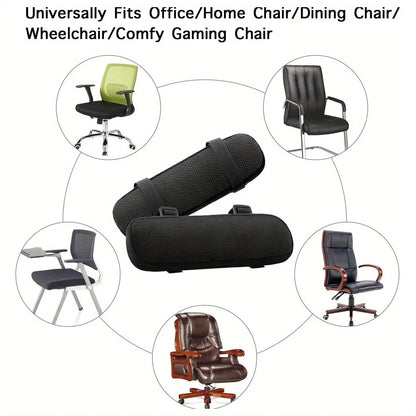 Memory Foam Armrest Pads - Office Chair Elbow Support Cushion