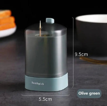 Automatic Press Toothpick Dispenser - Plastic Storage Container