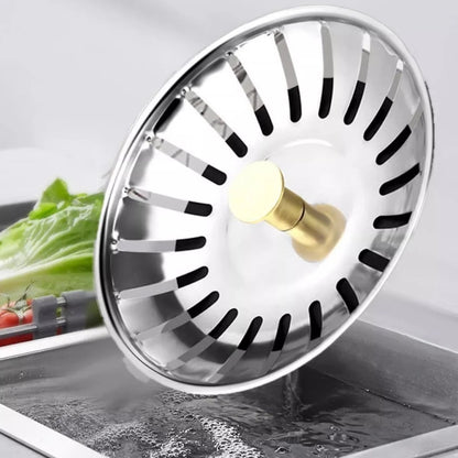 Stainless Steel Kitchen Sink Strainer Stopper with Fine Mesh Filter