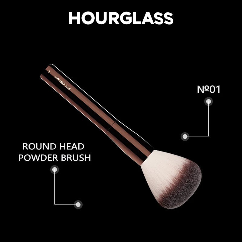 No.1 Round Head Powder Brush - Soft Fiber Hair Hourglass Design